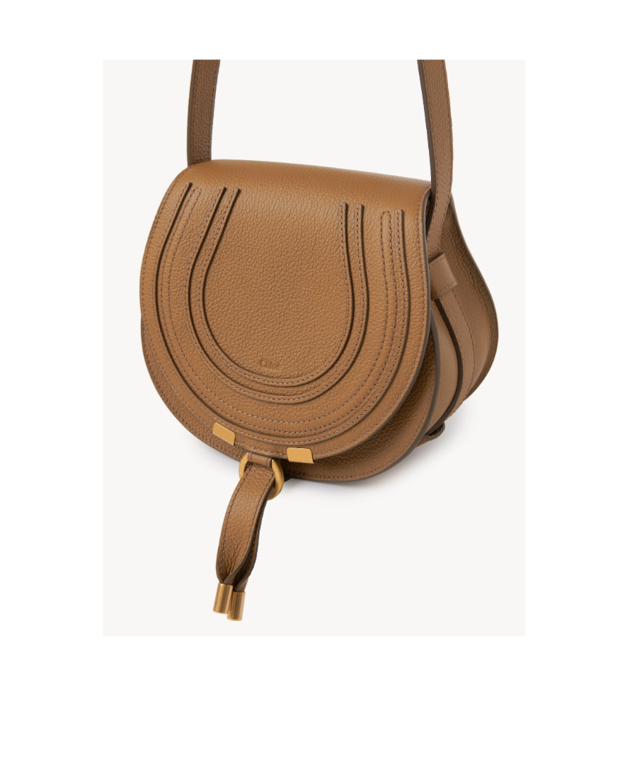 Chloé Tan Small Marcie Saddle Bag In Green