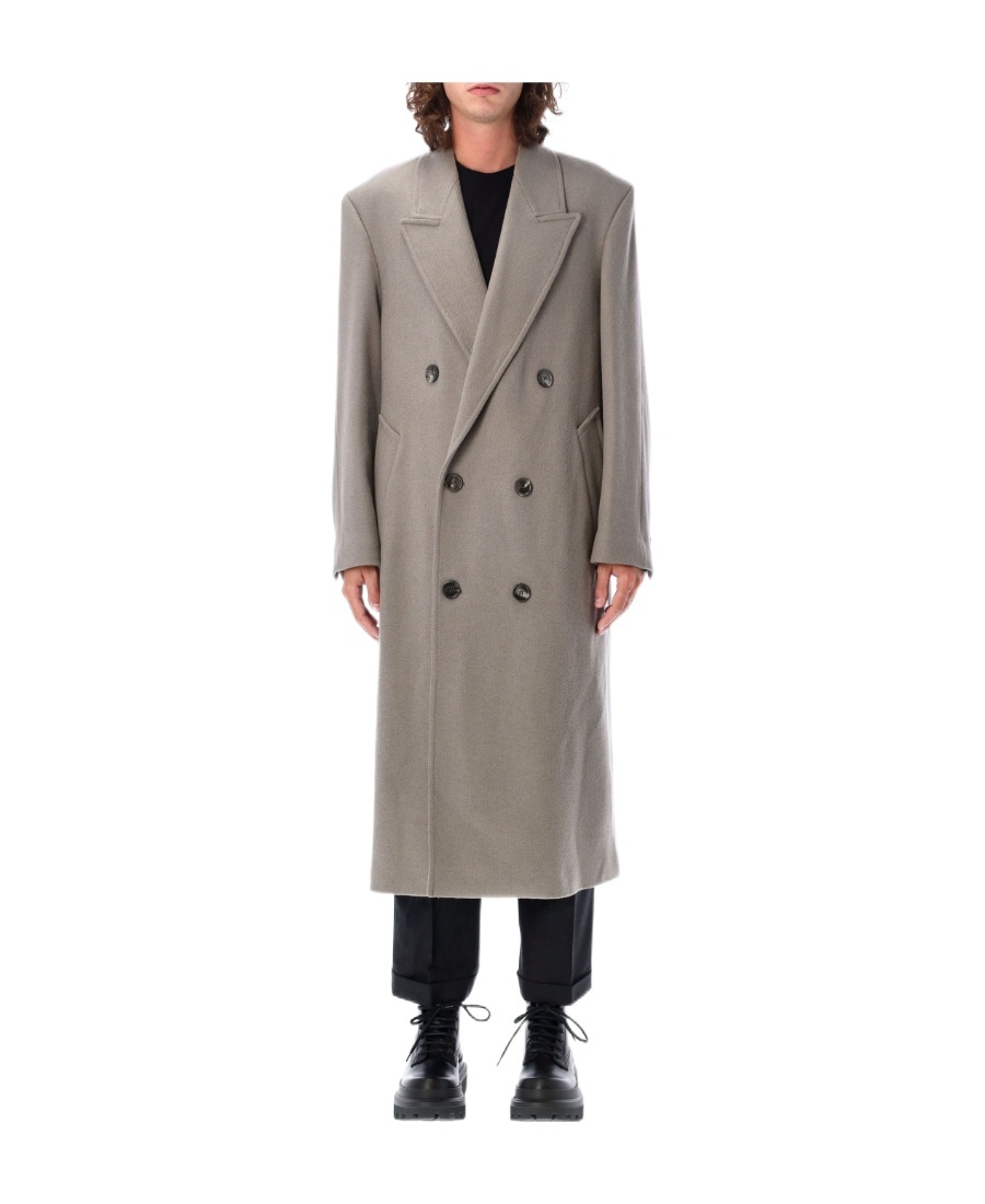 Ami Alexandre Mattiussi Ami Paris Double-breasted Coat In Gray