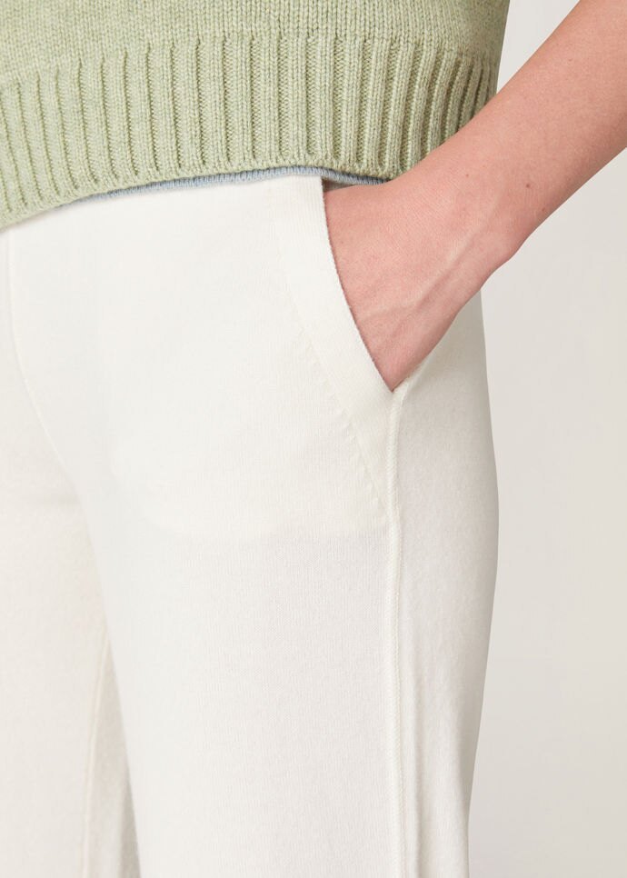 Loro Piana Straight-leg Drawstring Knitted Trousers In White