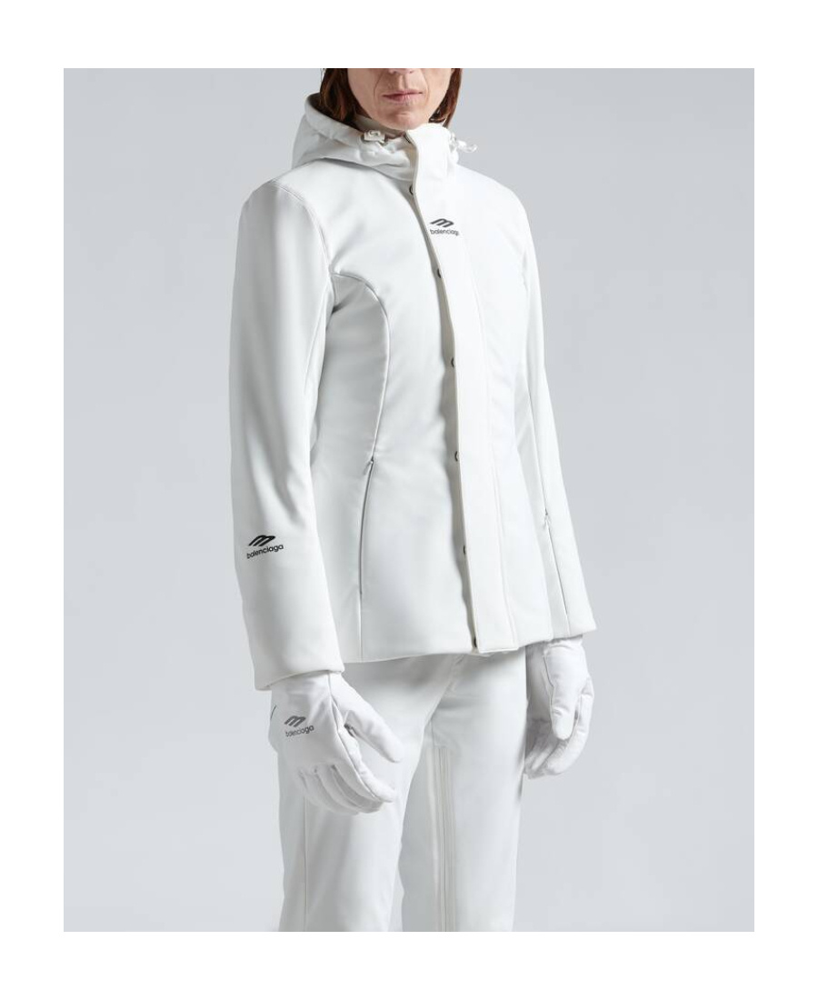 Balenciaga Classic-hood Zip-up Coat In White