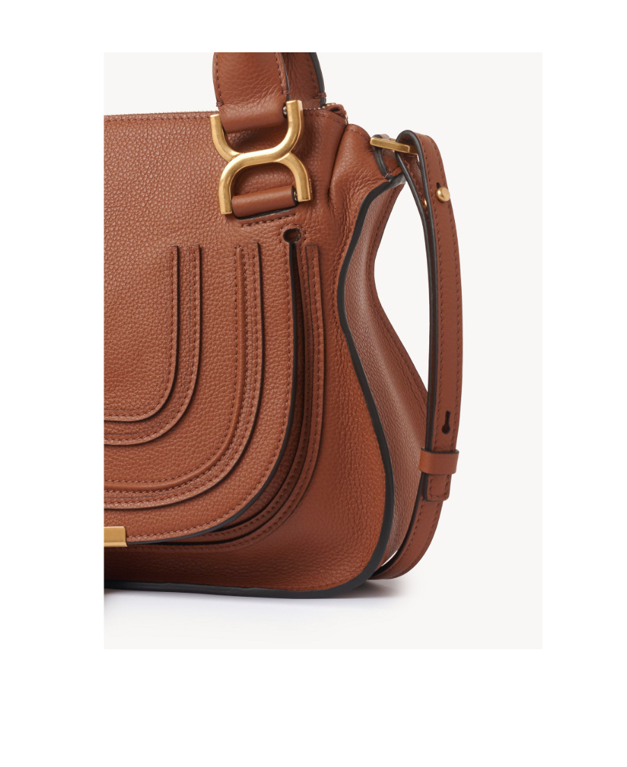 Chloé Small Mercie Bag In Granate Leather In Pattern