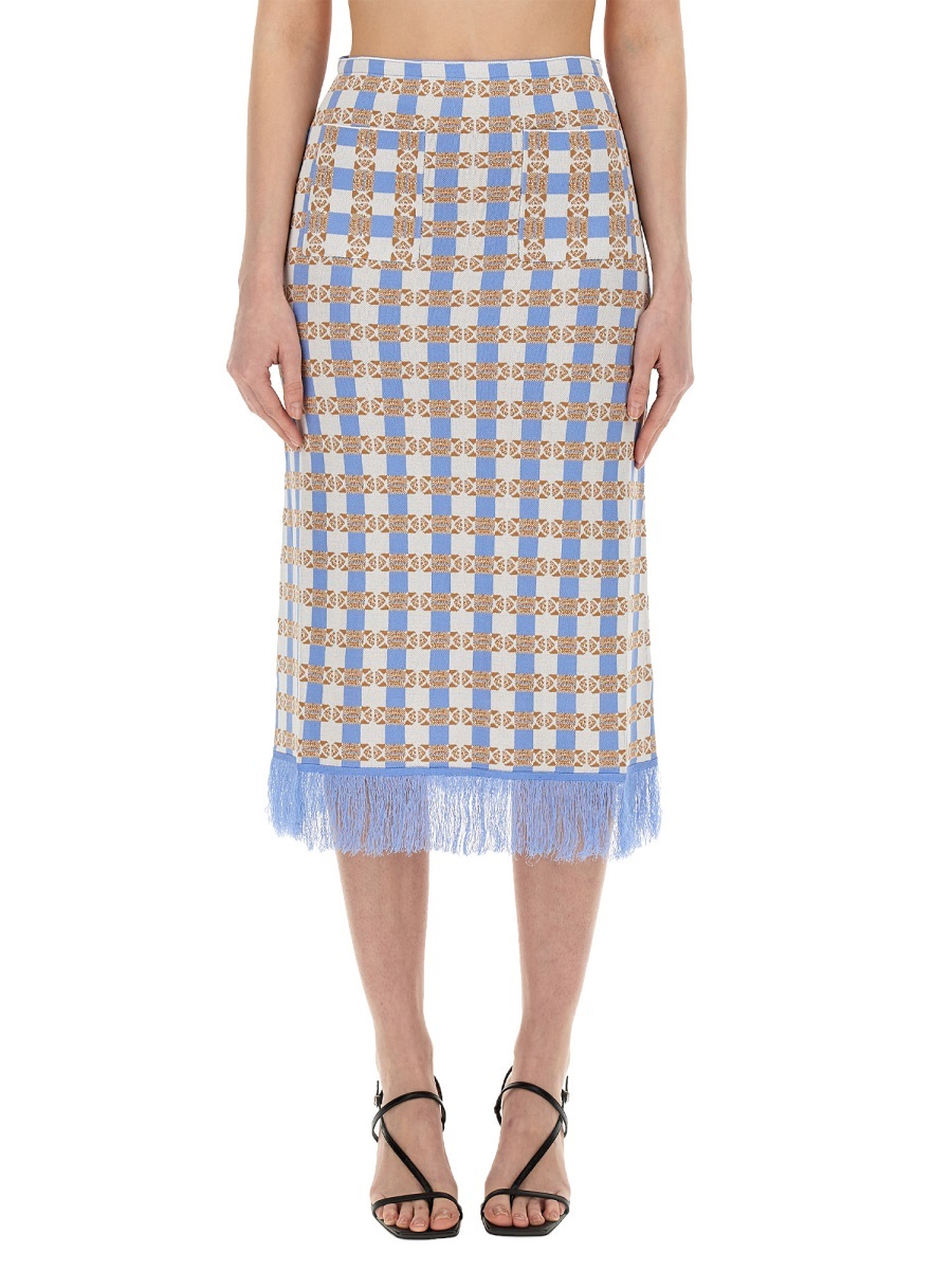 Shop Baum Und Pferdgarten Callis Fringe Skirt In Multicolor