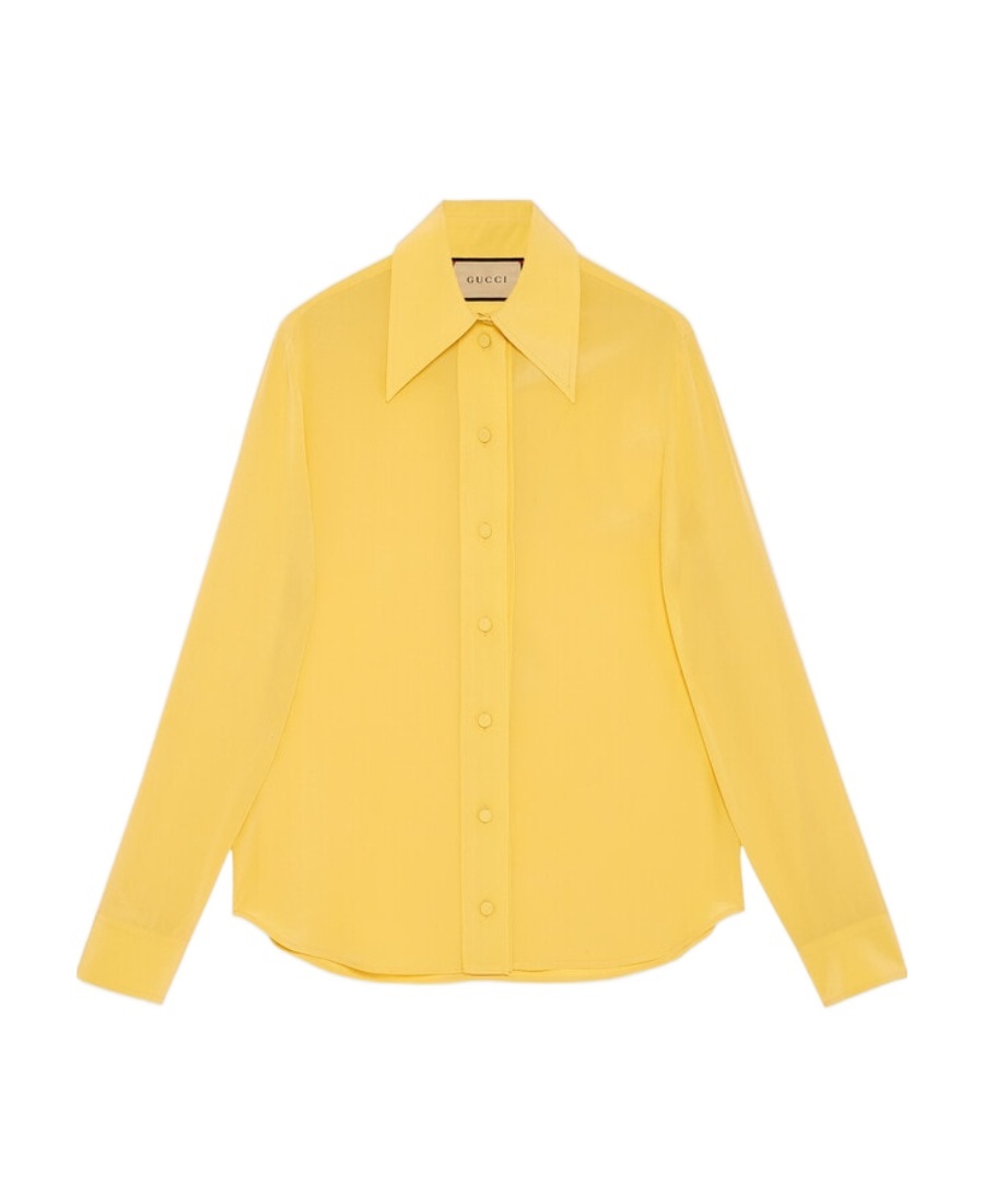Gucci Crepe De Chine And Silk Shirt In Yellow