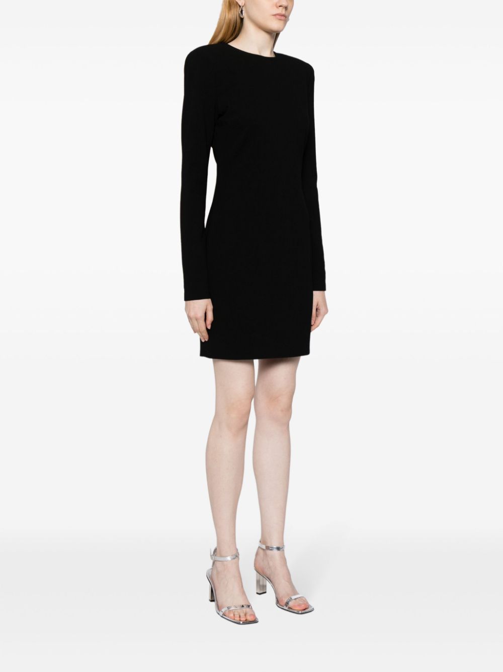 Victoria Beckham Fitted Mini Dress With Shoulder Pads In Black