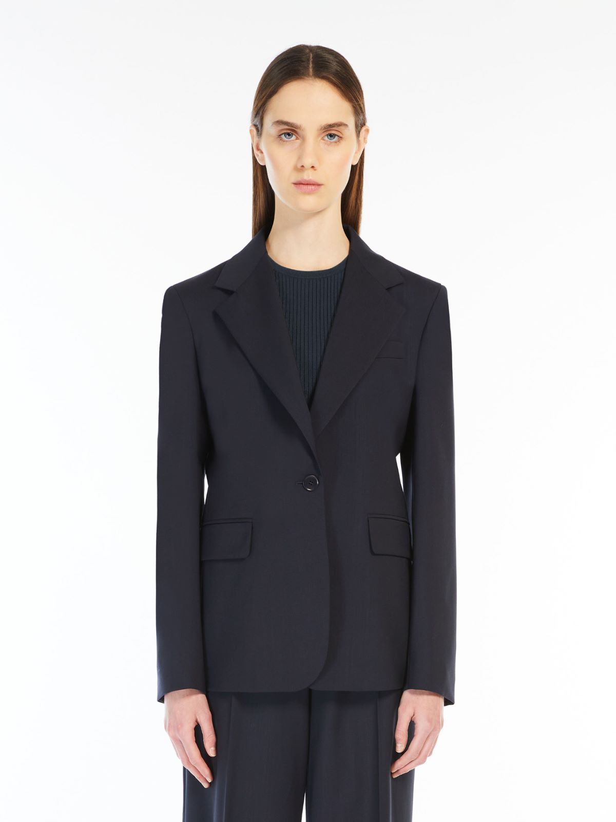Weekend Max Mara Long-sleeved Suit Coat In Black