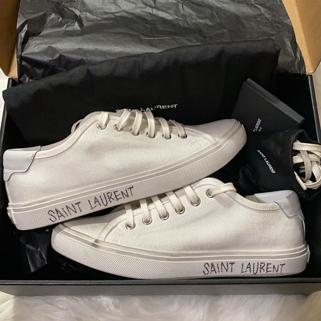 Saint Laurent White Malibu Sneakers In White