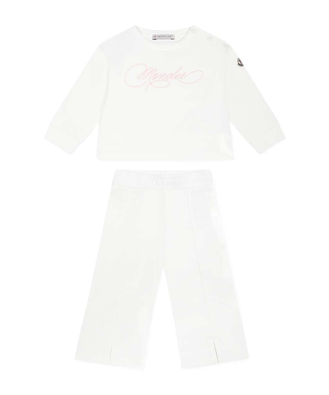 Moncler Long-sleeved Sweater Set In White