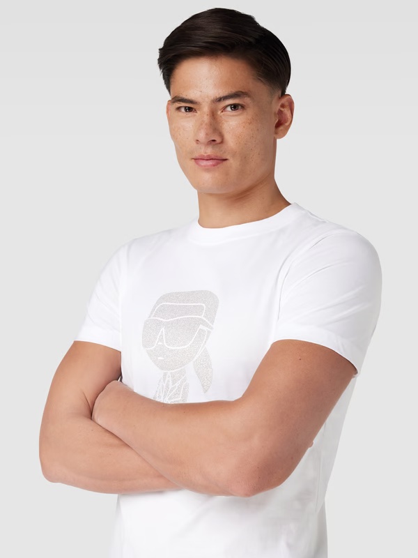 Karl Lagerfeld Label Details Short-sleeved T-shirt In White