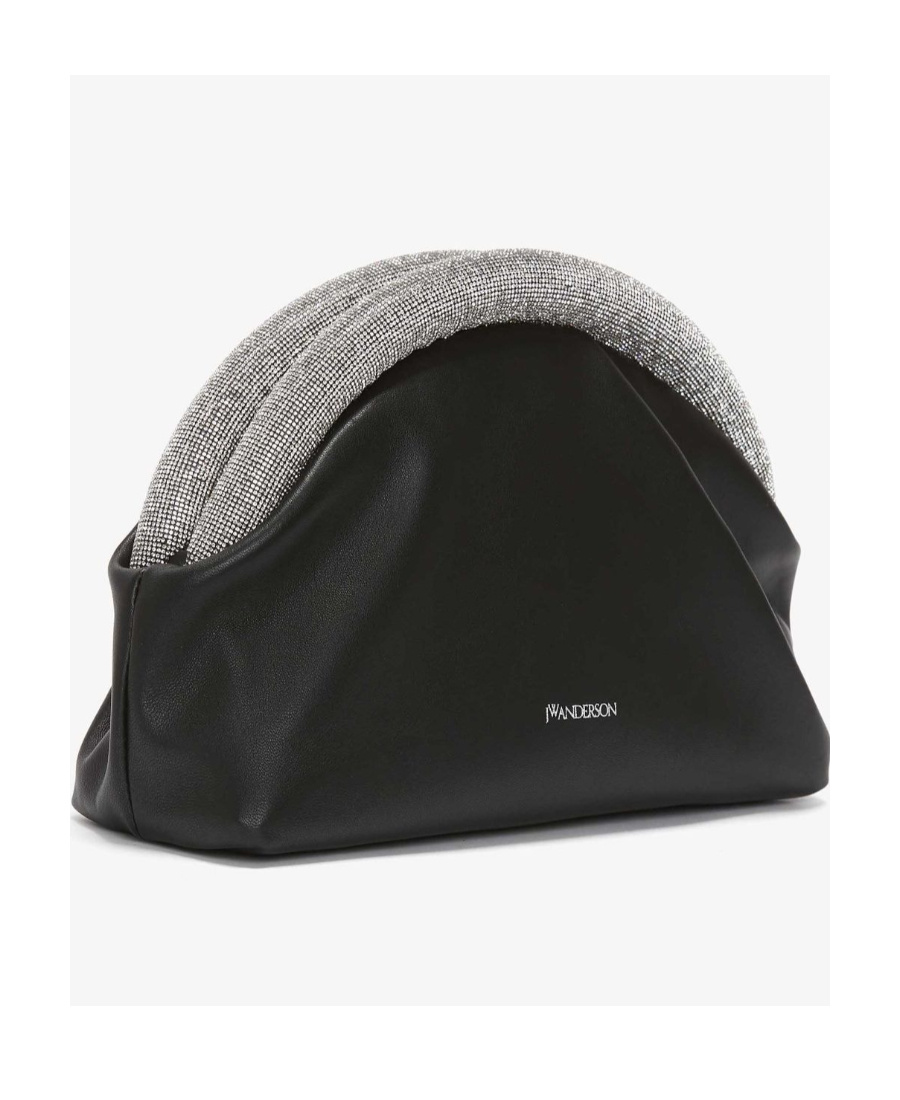 Jw Anderson J.w. Anderson Bumper-clutch Crystal-embellished Mini Bag In Black