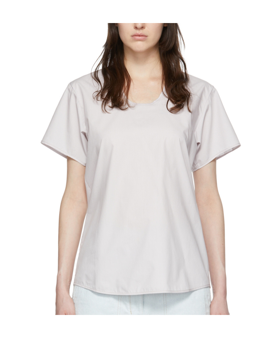 Lemaire U-neck Short-sleeved T-shirt In White