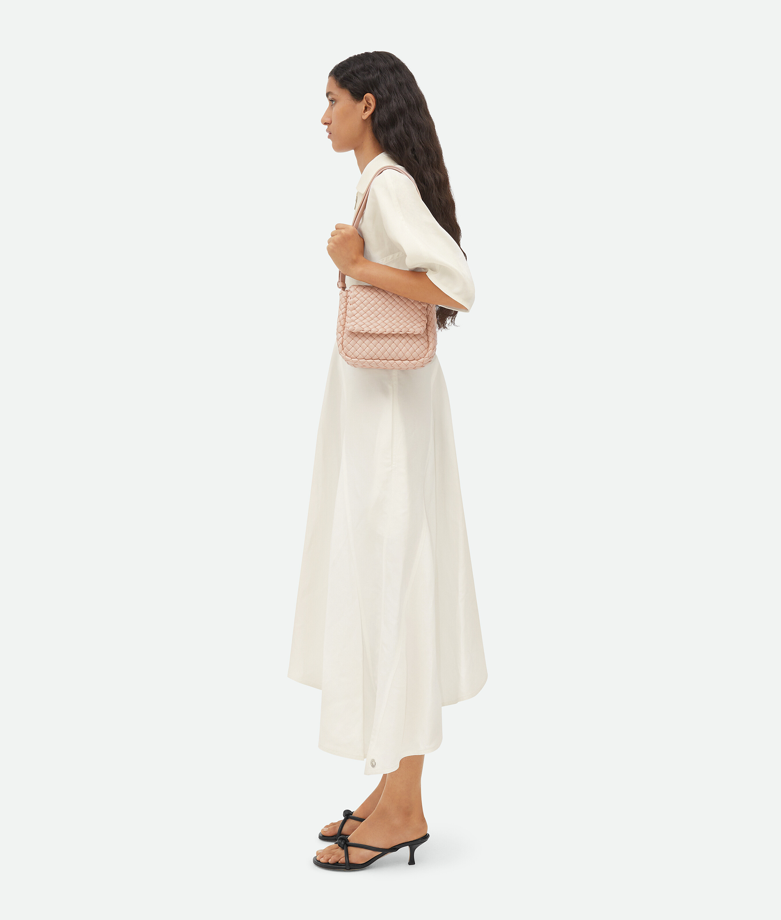 Bottega Veneta Small Leather Cobble Shoulder Bag In Nude