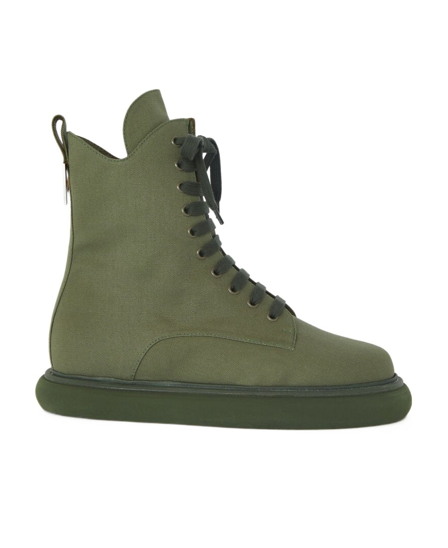 Shop Attico Selene Platform-sole Mid-calf Boots In Green