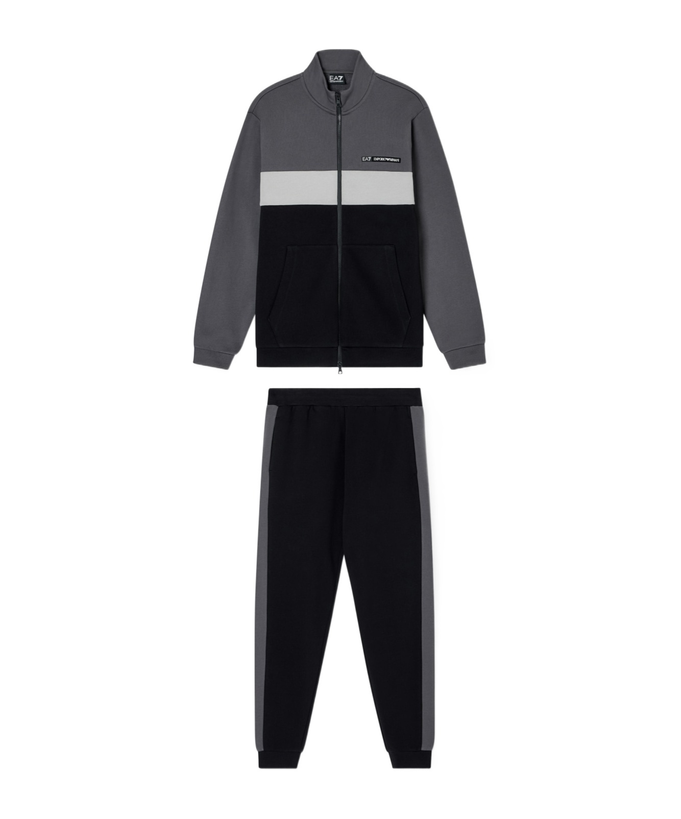 Ea7 Asv Athletic Colour Block Organic Cotton-blend Tracksuit In Multi
