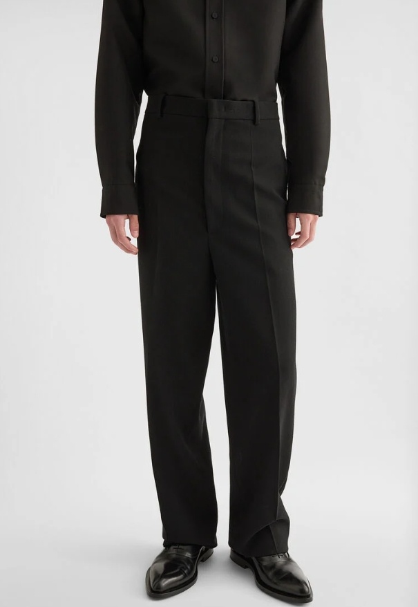 Jil Sander Pressed-crease Wool Trousers In Black