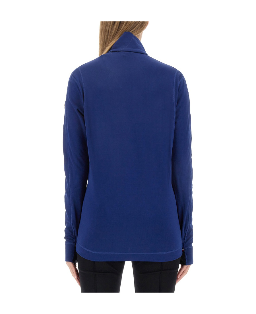 Moncler Zipper Long-sleeved Sweater In Blue