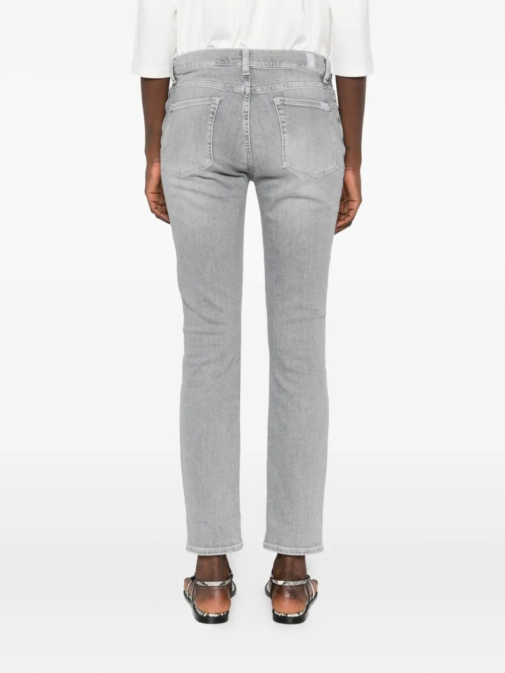 7 For All Mankind Relaxed Skinny Full Scale Trousers In Gray