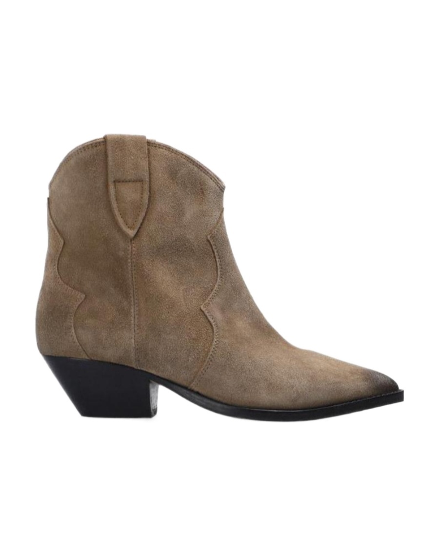 Isabel Marant Taupe Brown Calf Leather Texano Style Boots In Brown