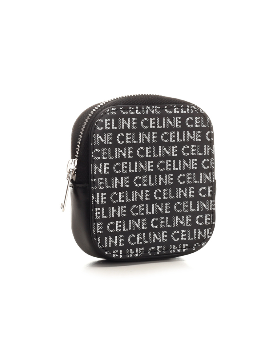 Celine Logo Zipper Wallet In Black