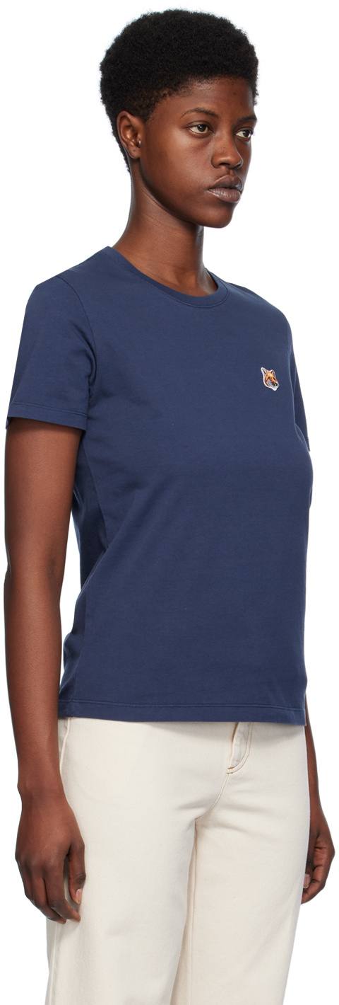 Maison Kitsuné Navy Fox Head T-shirt In Blue