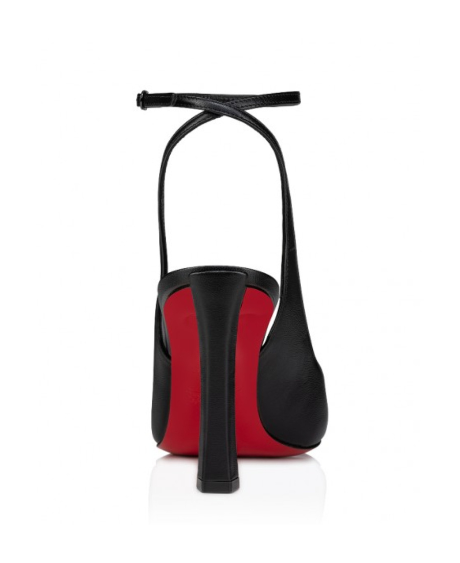 Christian Louboutin Condora Leather Red Sole Ankle-strap Pumps In Black