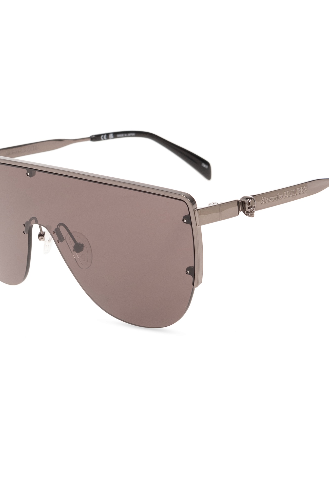 Alexander Mcqueen Shield-frame Sunglasses In Nude