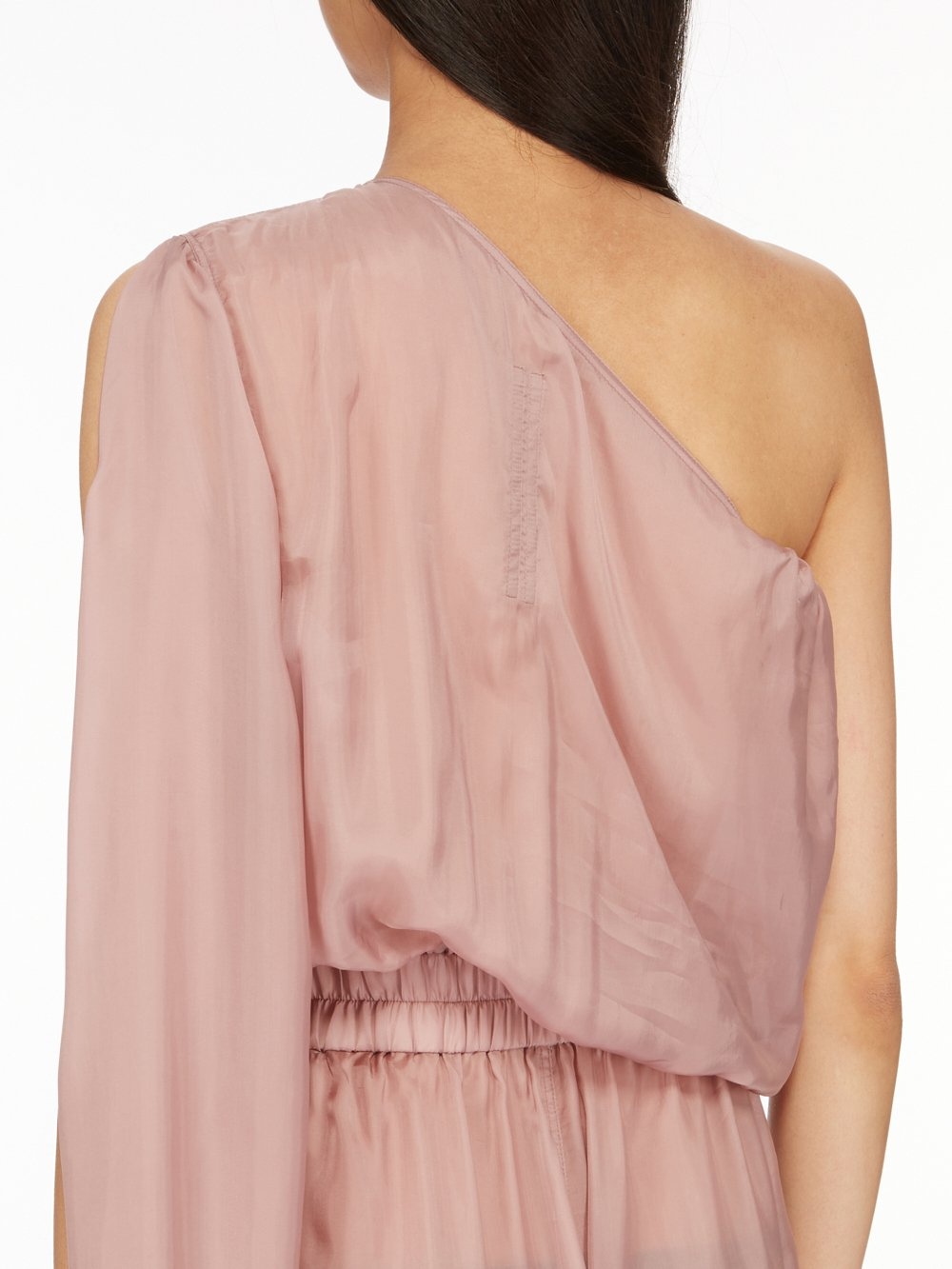 Rick Owens Asymmetric Organza Playsuit In Pink