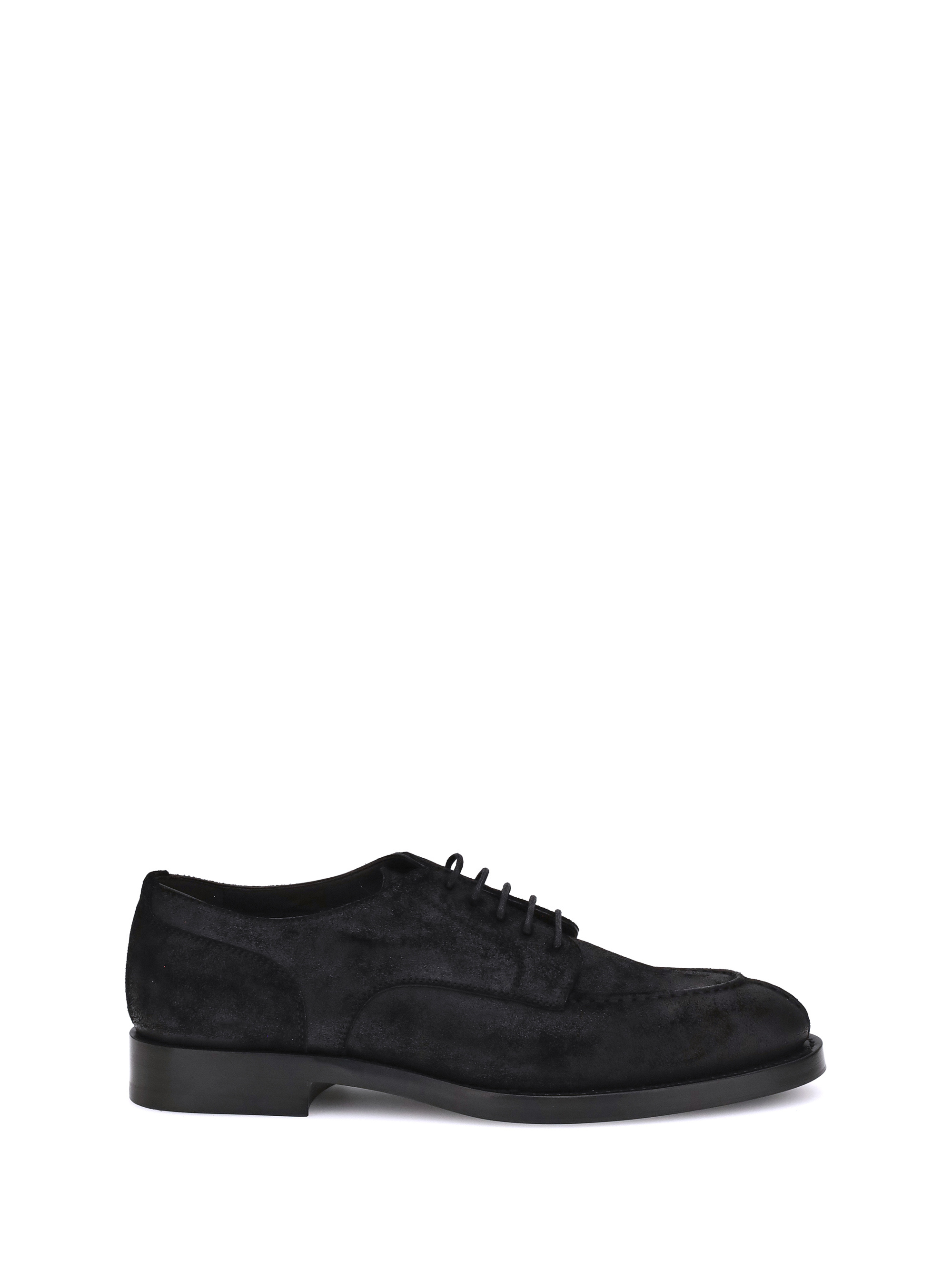 Brunello Cucinelli Almond Toe Lace-up Shoes In Black