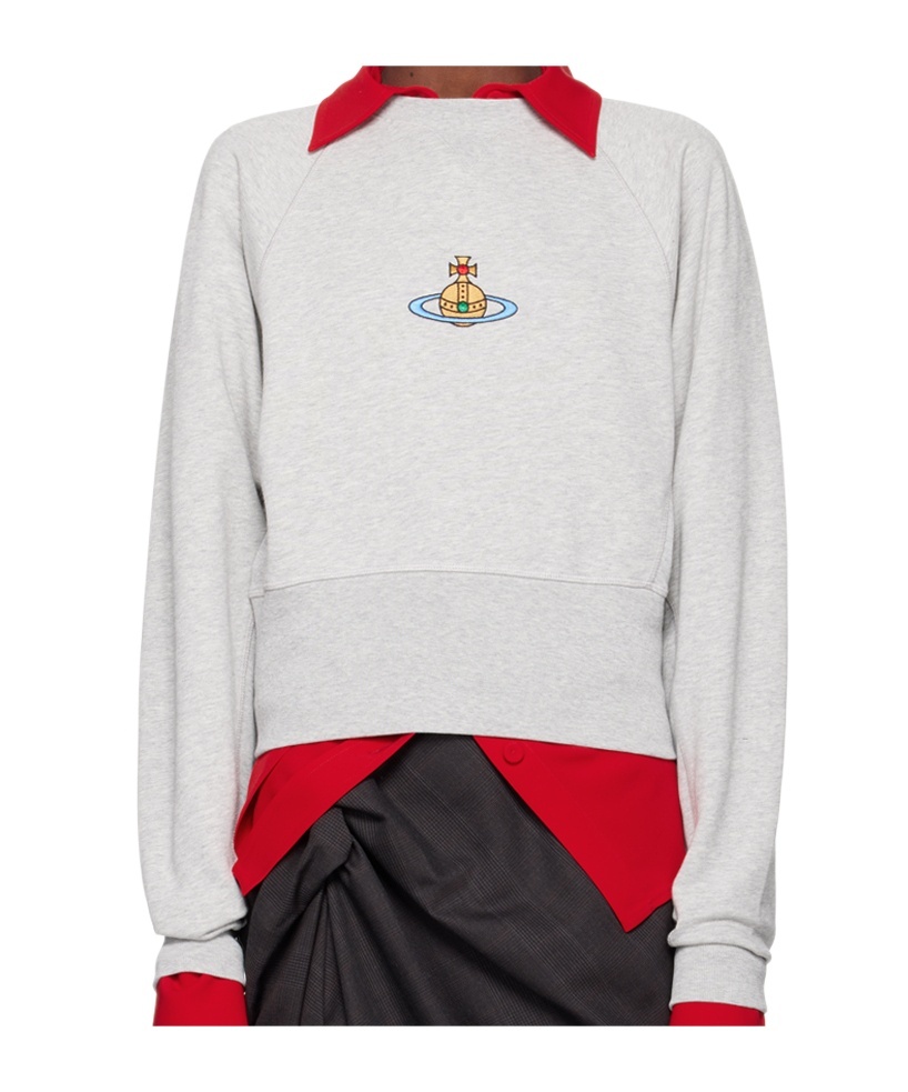 Shop Vivienne Westwood Orb-embroidered Sweatshirt In White