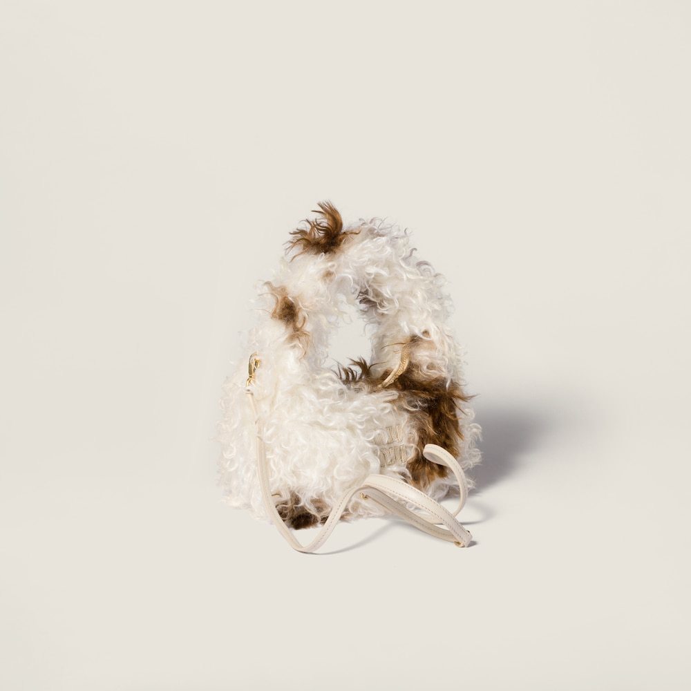 Miu Miu Wander Mohair Bag In Neutral