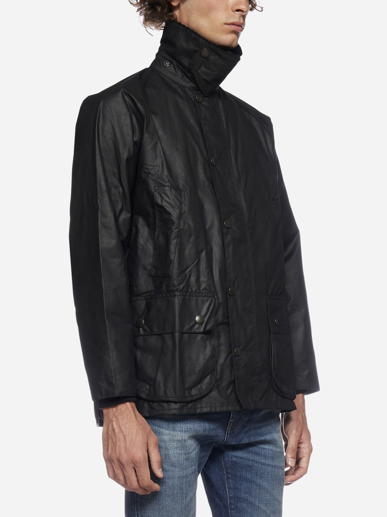 Shop Barbour Bedale Wax Jacket In Black