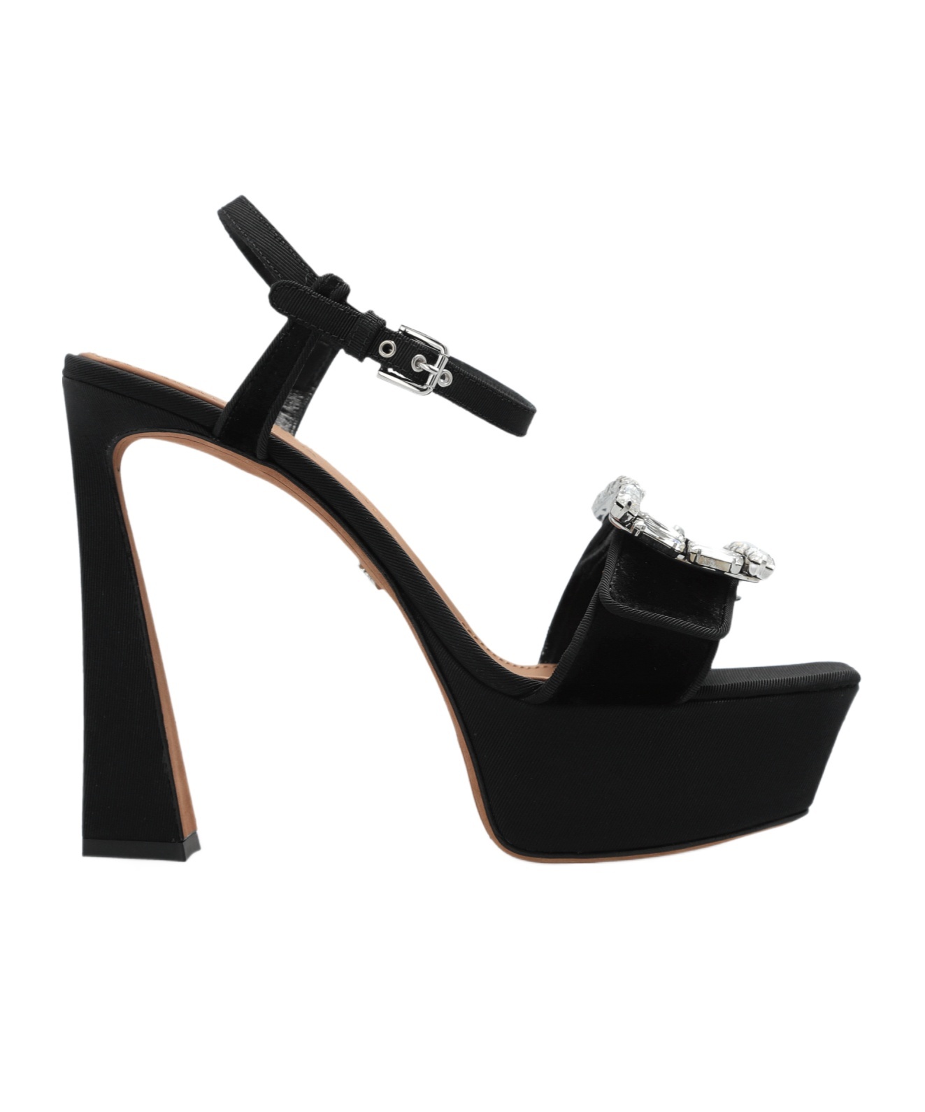 Dolce & Gabbana Crystal-buckle Sandals In Black