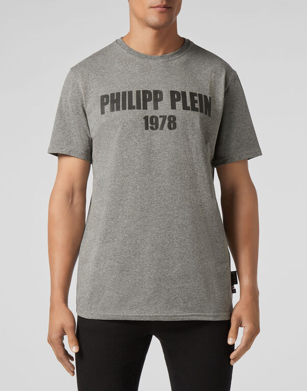 Philipp Plein T-shirt Round Neck Ss Pp1978 In Gray