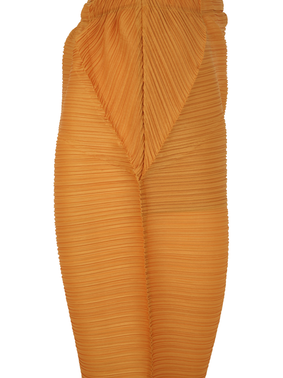 Issey Miyake Cropped Pleated Trousers In Orange