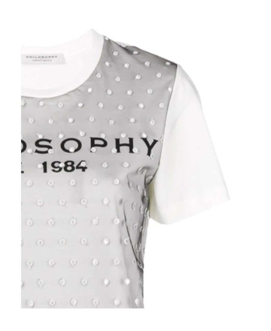 Shop Philosophy Di Lorenzo Serafini Lace Short-sleeved T-shirt In White