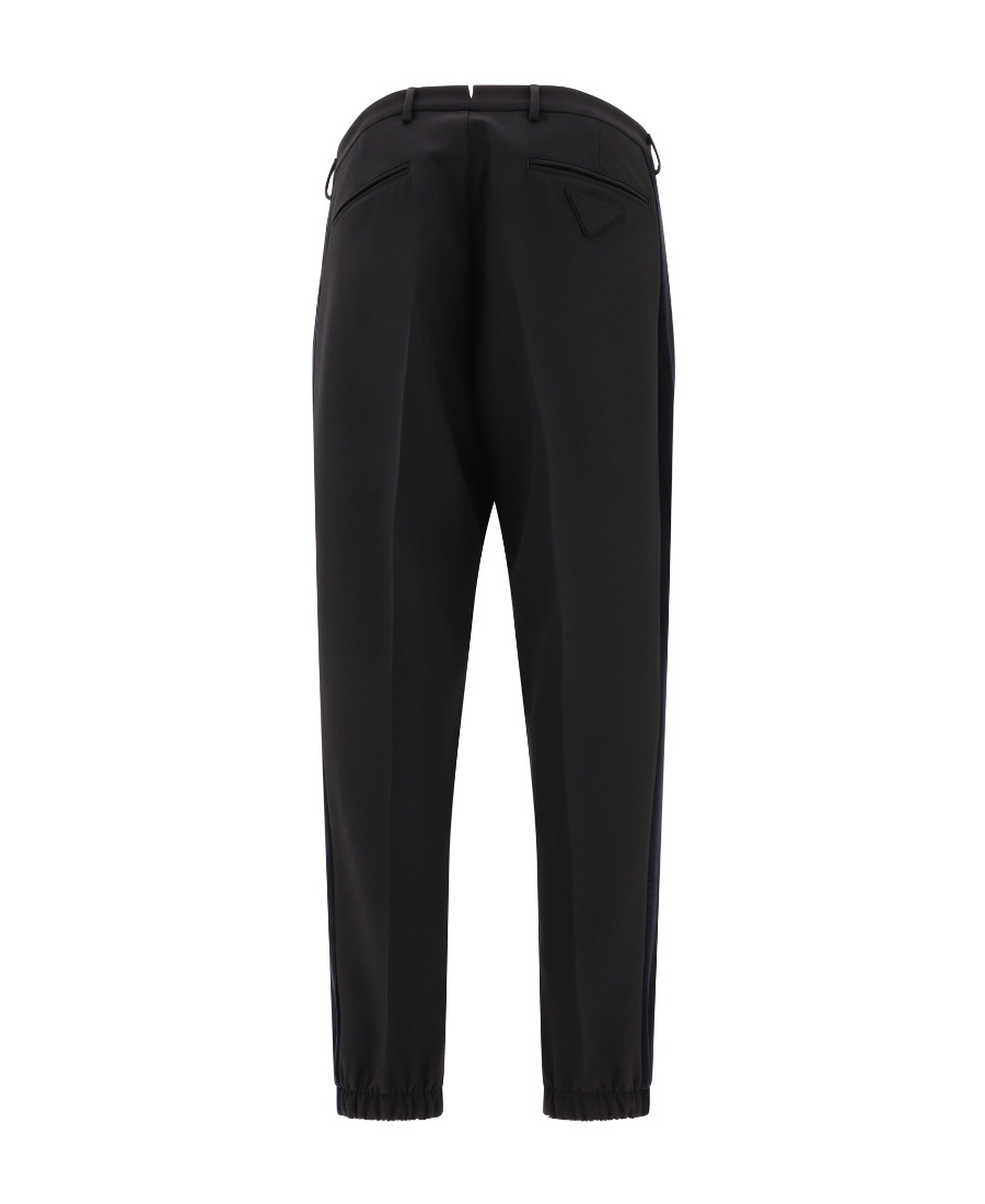 Prada Pressed-crease Velvet Tapered Trousers In Black