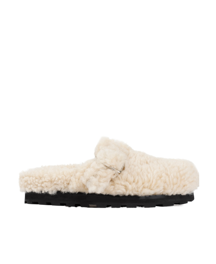 Jil Sander Off-white Single Buckle Loafers In Nude
