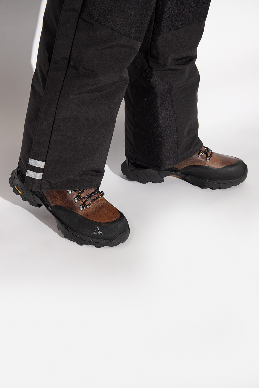 Shop Roa Leather Lace-up Boots In Black