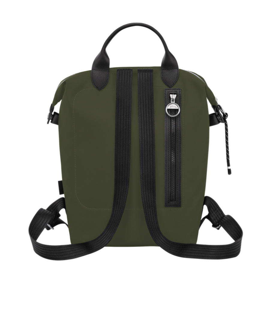 Longchamp Leather Backpack In Green
