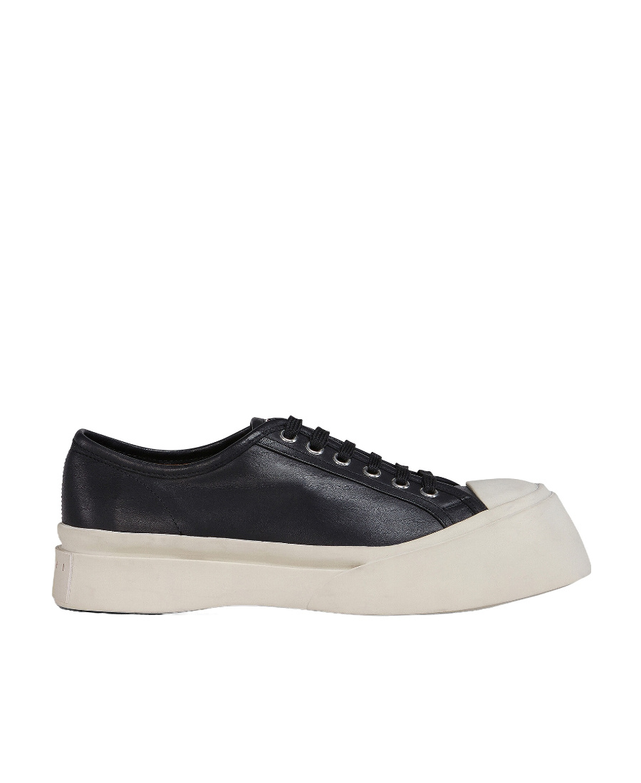 Marni Pablo Leather Flatform Sneakers In Black