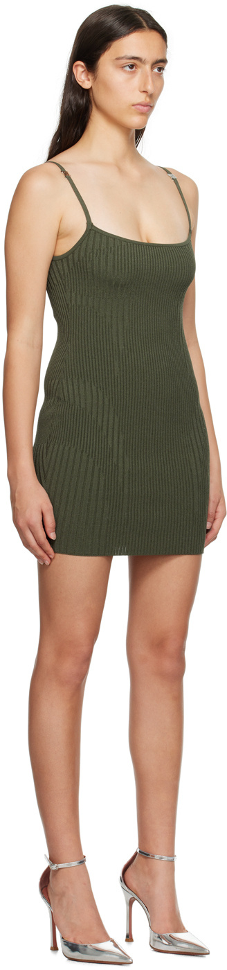 Misbhv Khaki Seamless Minidress In Green