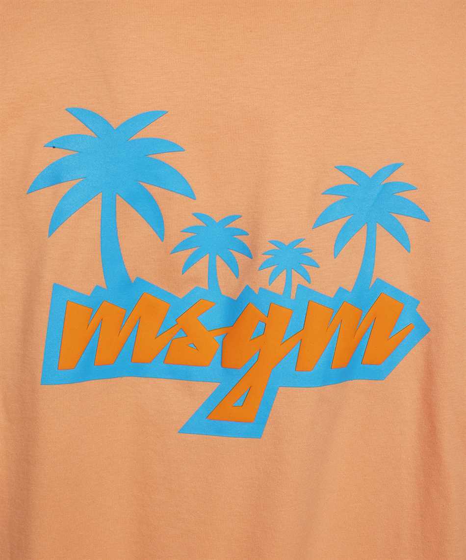 Msgm Logo Printed Crewneck T-shirt In Pink