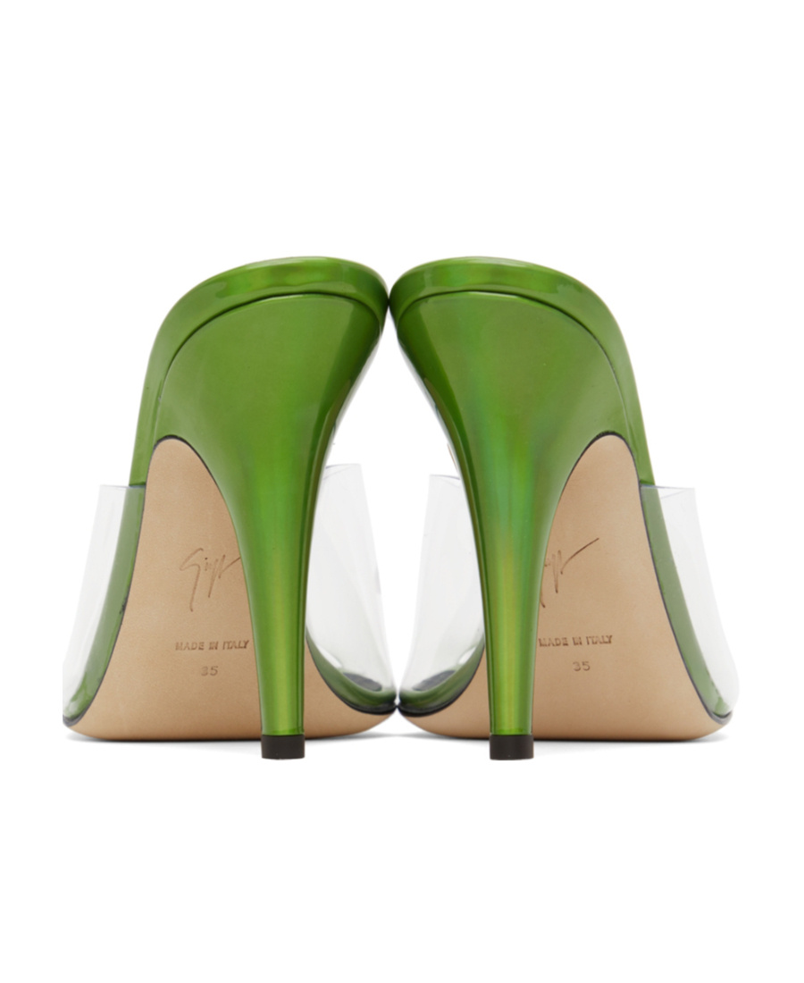 Giuseppe Zanotti Green Curvy 105mm Heeled Sandals In White