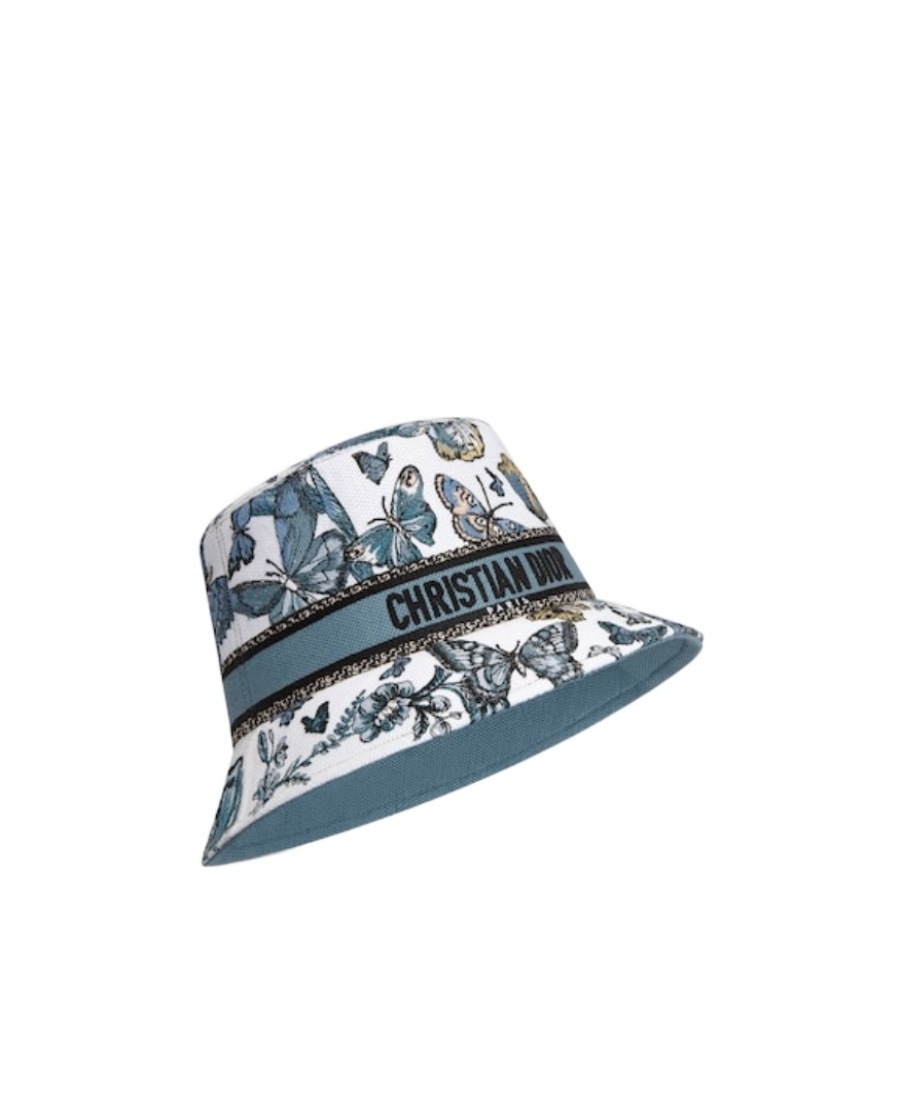 Dior D-bobby Toile De Jouy Mexico Small Brim Bucket Hat In Gray