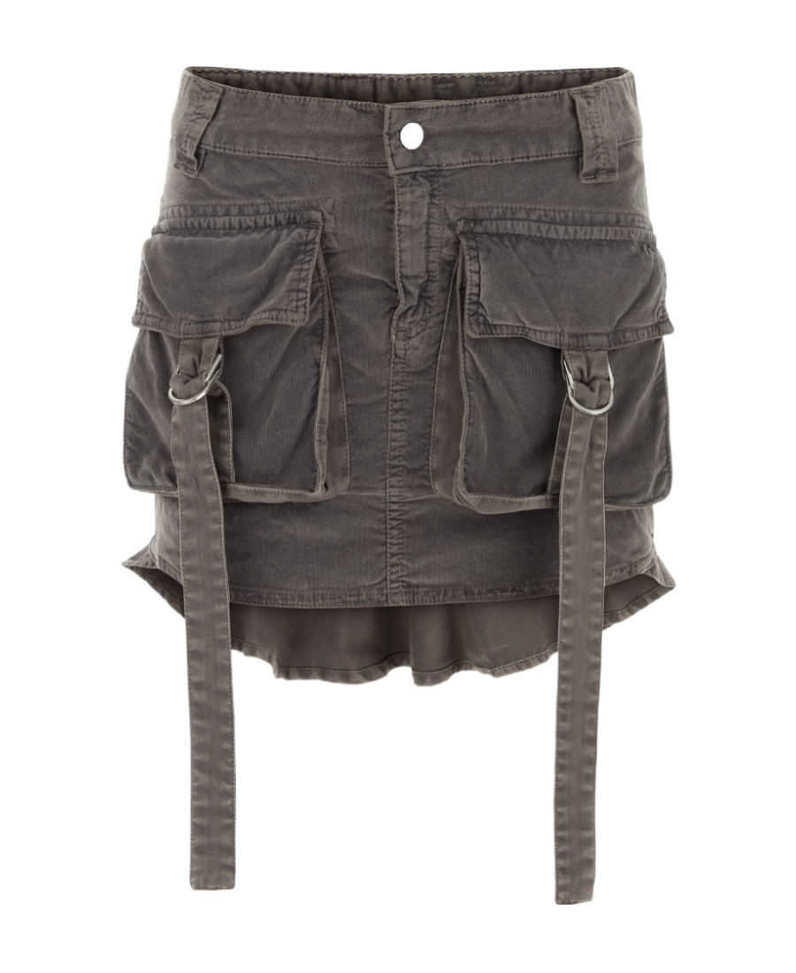 Blumarine Pocke-detailed Corduroy Mini Skirt In Black