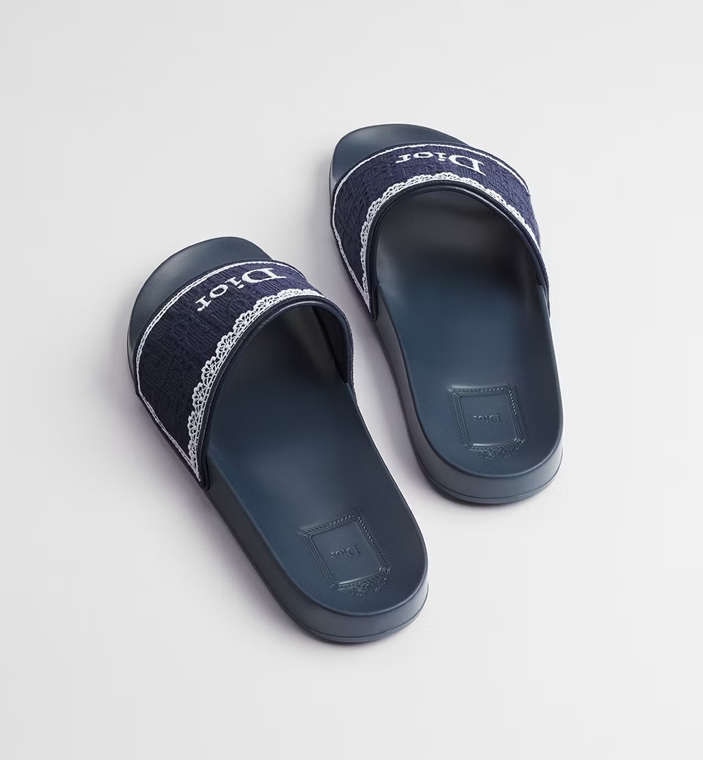 Dior Dentelle Slide In Blue