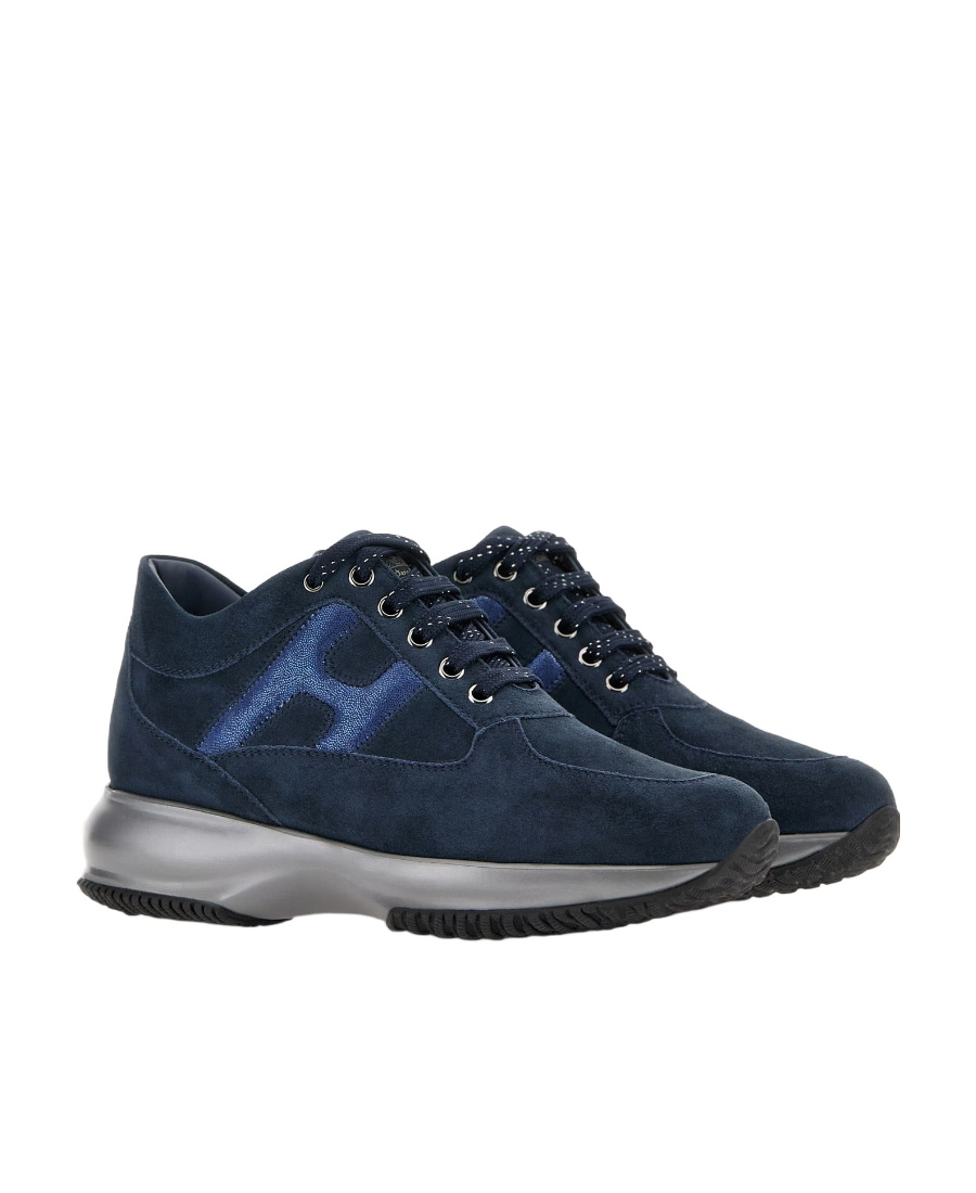 Hogan Interactive Low-top Suede Sneakers In Black