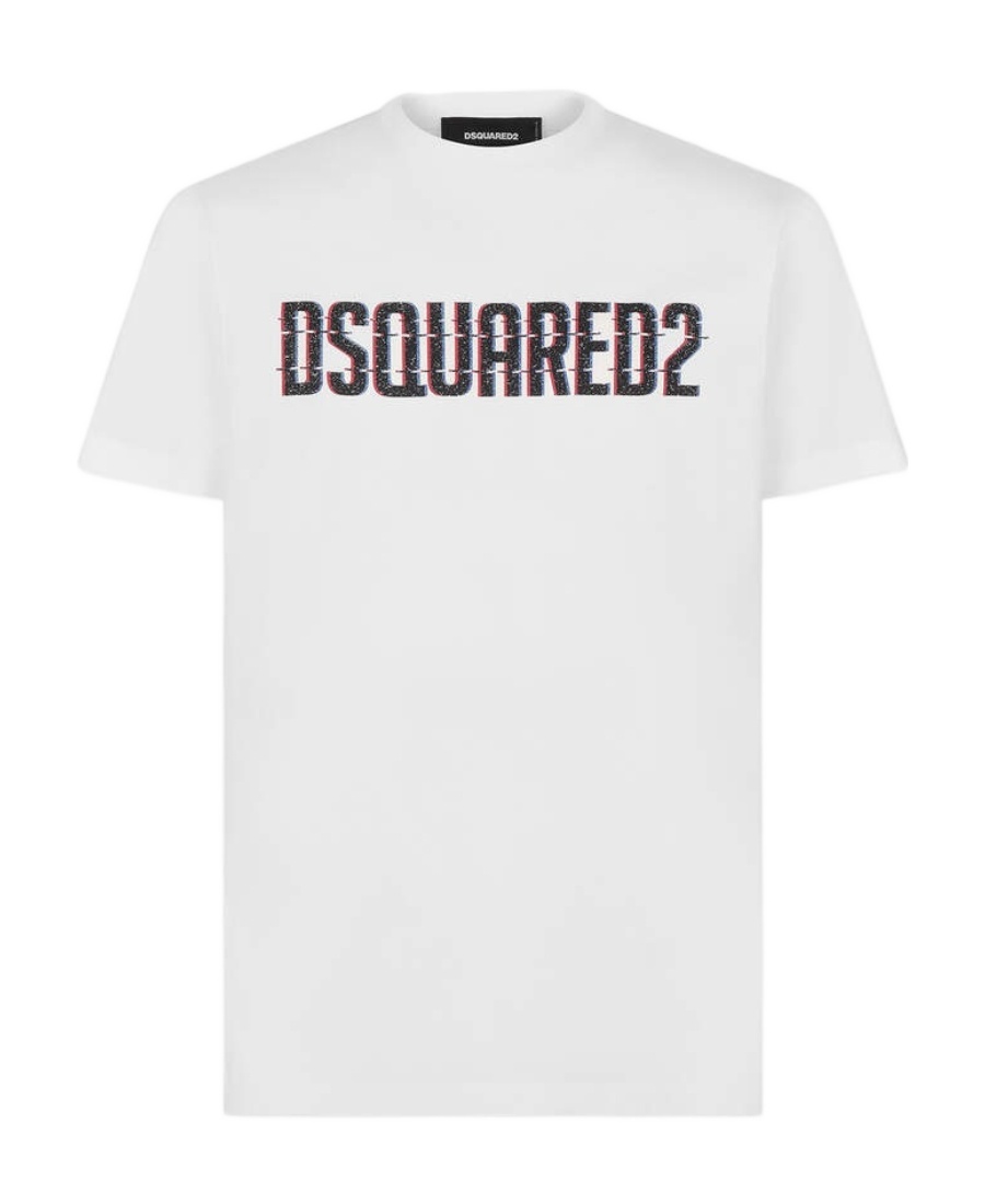 Dsquared2 Loose-fit White Cotton T-shirt With Logo Print In White