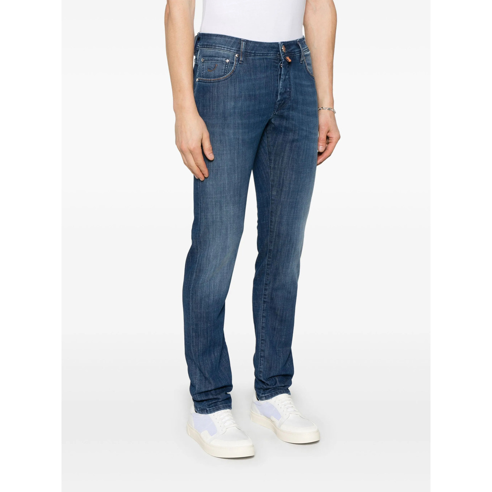 Jacob Cohen Belt Loop Denim Trousers In Blue