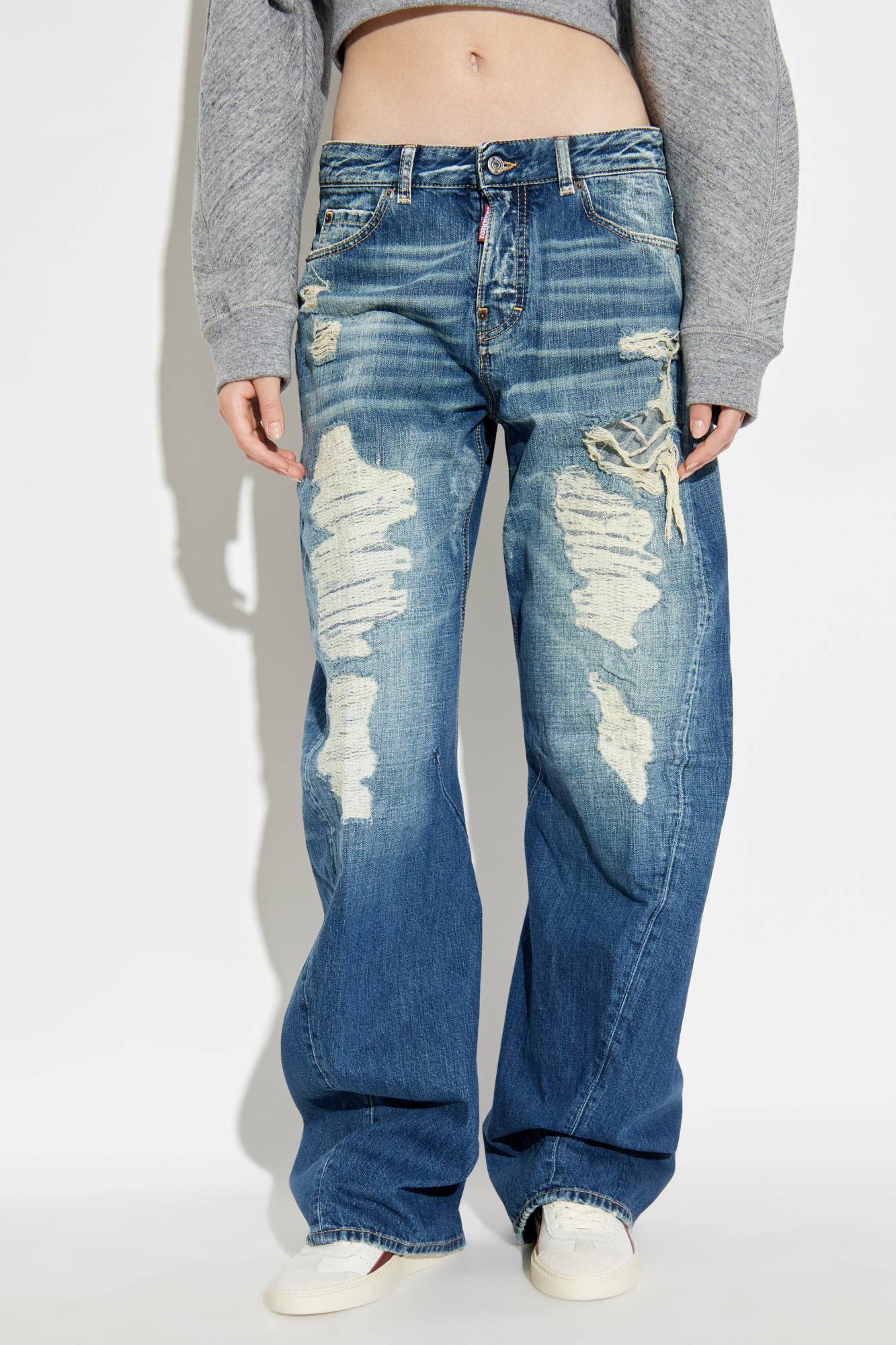 Dsquared2 Belt Loop Denim Trousers In Blue
