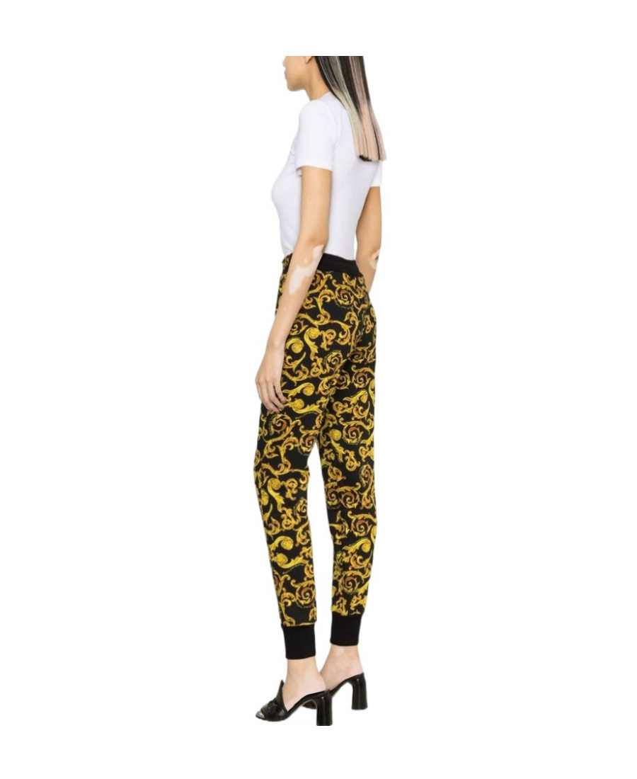 Versace Jeans Barocco-print Drawstring-waist Trousers In Brown